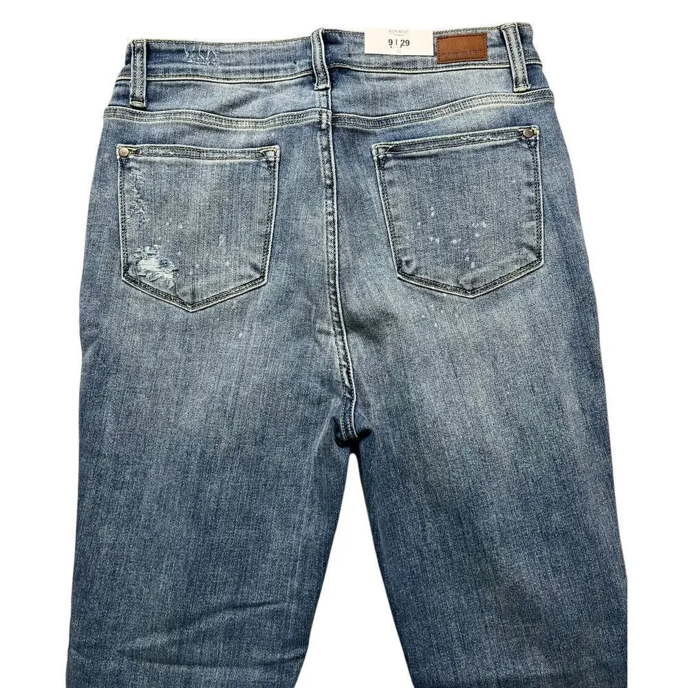 Judy Blue Hi-Rise Medium Wash Skinny Bleach Splash Destroyed Jeans (NWT)‎ - 9/29 - Picture 5 of 9